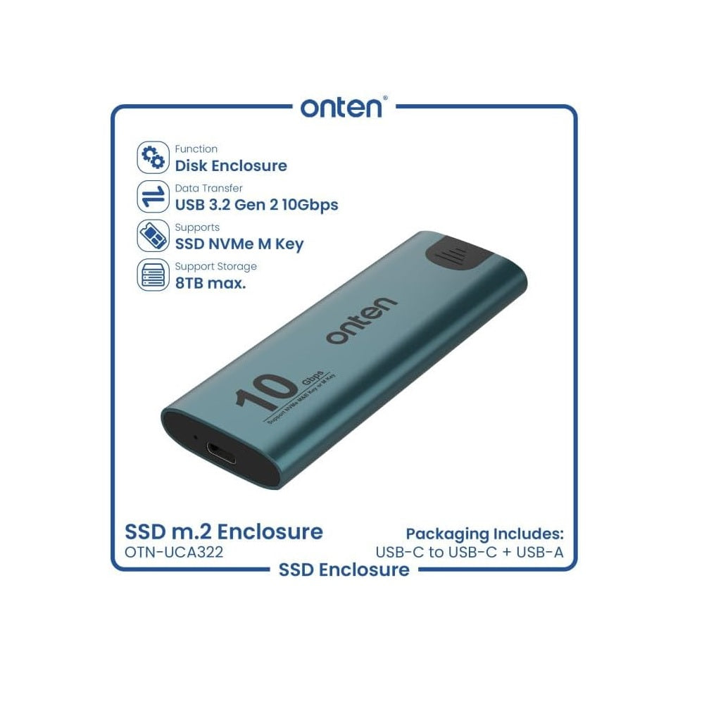 Onten Case for SSD M.2 NVMe ONTEN USB 3.1 (ONT-UCA322) Onten Case for SSD M.2 NVMe ONTEN USB 3.1 (ONT-UCA322)